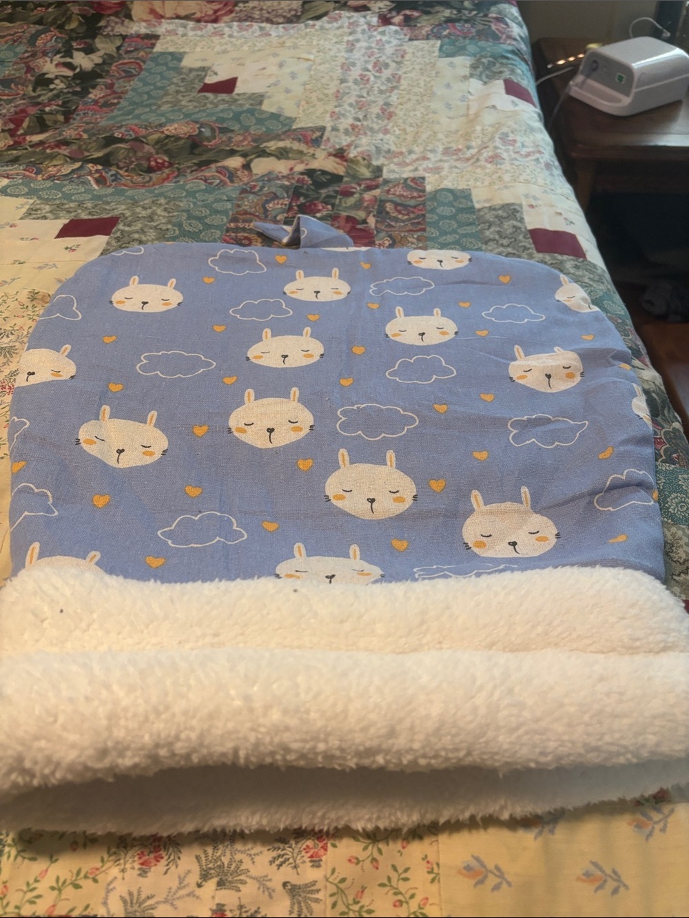 Plush Blue Bunny Pet sleeping bag